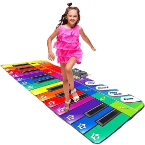 Play22 Floor Piano Mat Colorful 71 X 30 Inch Keyboard Playmat for Toddlers