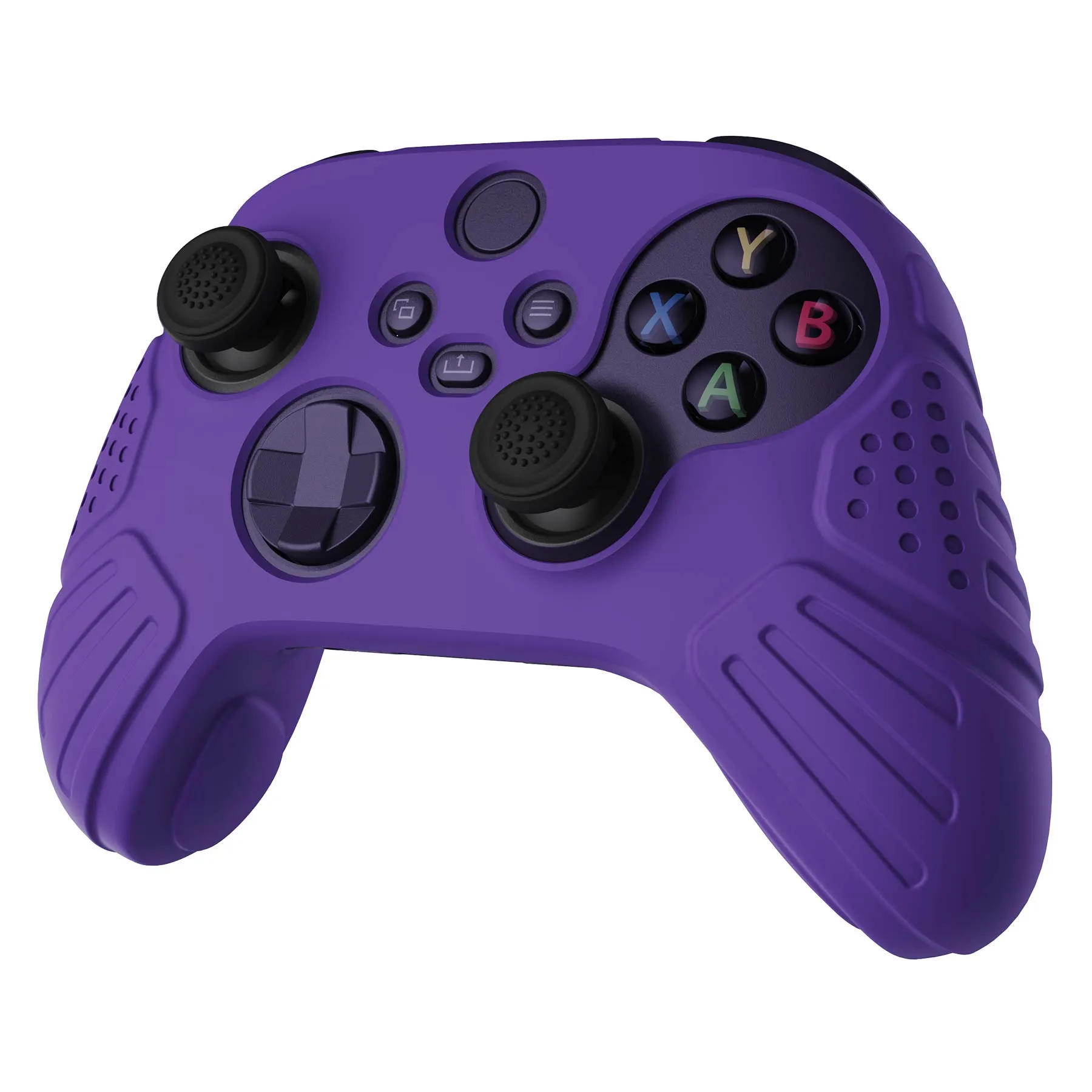 PlayVital Guardian Edition Purple Ergonomic Soft Anti-slip Controller Silicone Case Cover, Rubber Protector Skins with Black Joystick Caps for Xbox Series S and Xbox Series X Controller - HCX3007