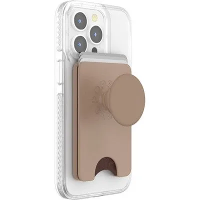 PopSockets Magnetic Phone Wallet with Grip and MagSafe, Magnetic Adapter Ring Included - Latte