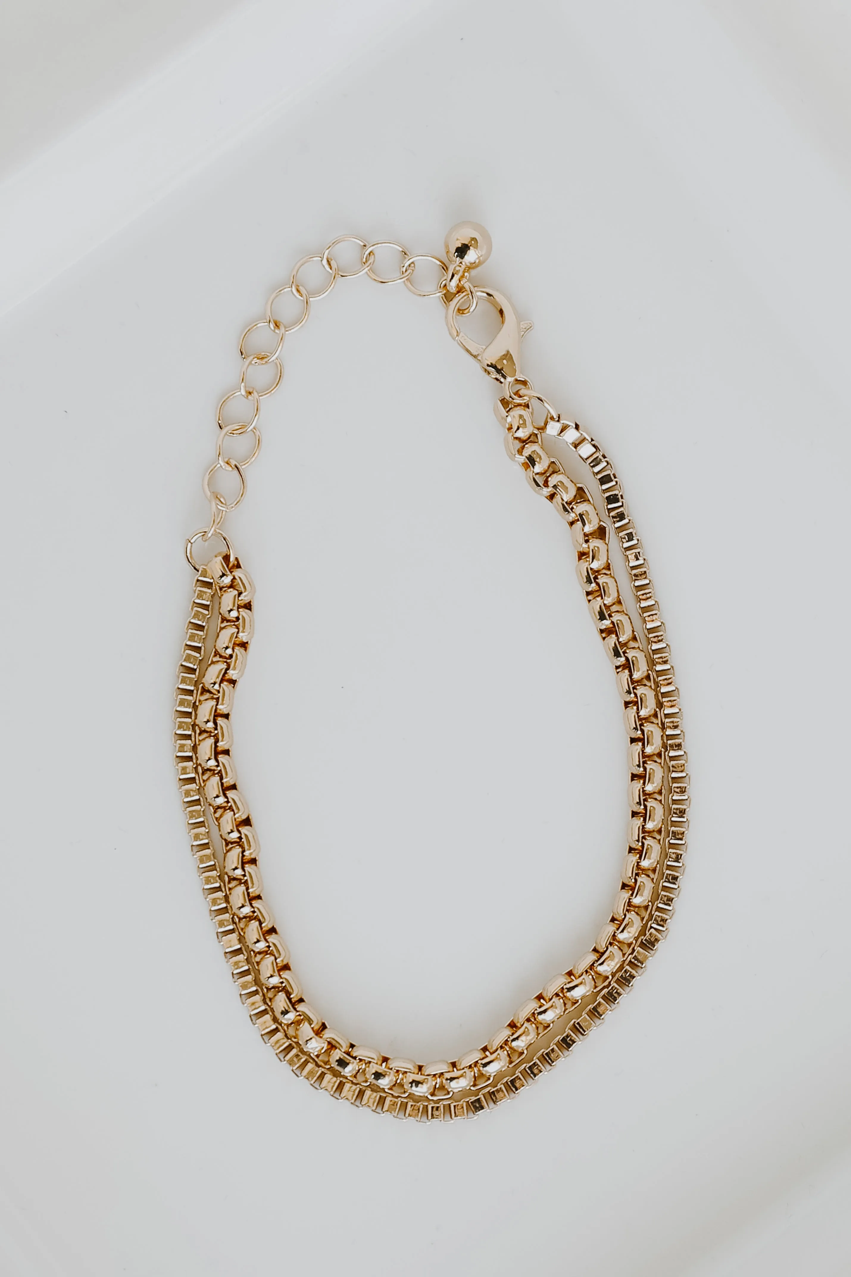 Presley Gold Layered Chain Bracelet