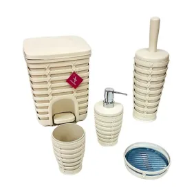 Prima Nova Palm 5pc Bathroom Set Beige