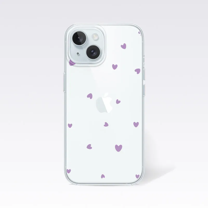 Purple Heart Clear Silicon Cover