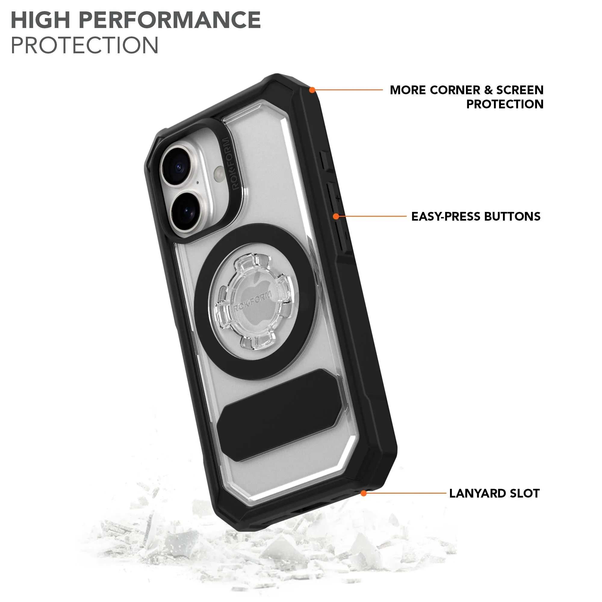 Rokform Crystal Case for iPhone 16 (Clear)