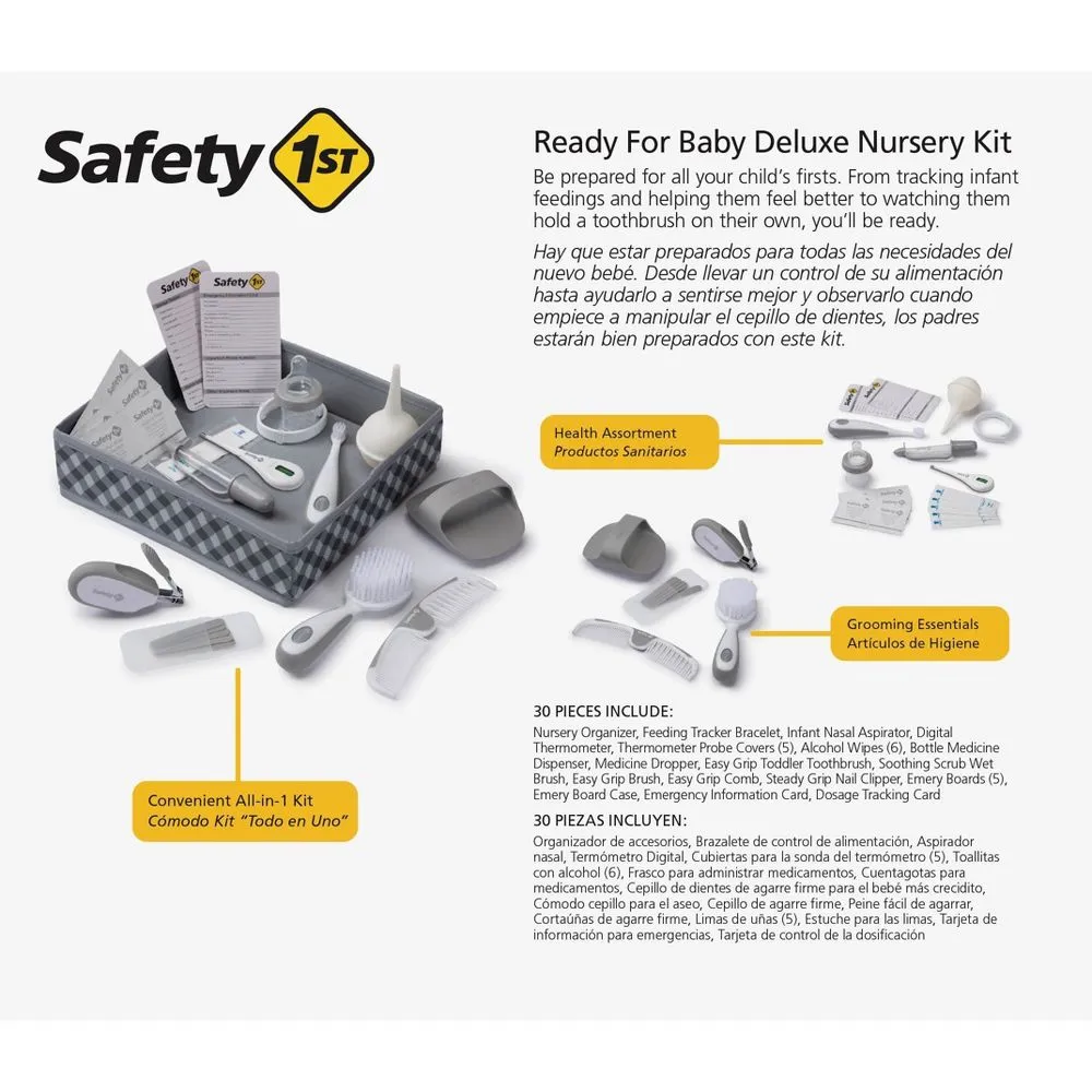 Safety 1st Deluxe Baby Nursery Kit - Gray - 30pc