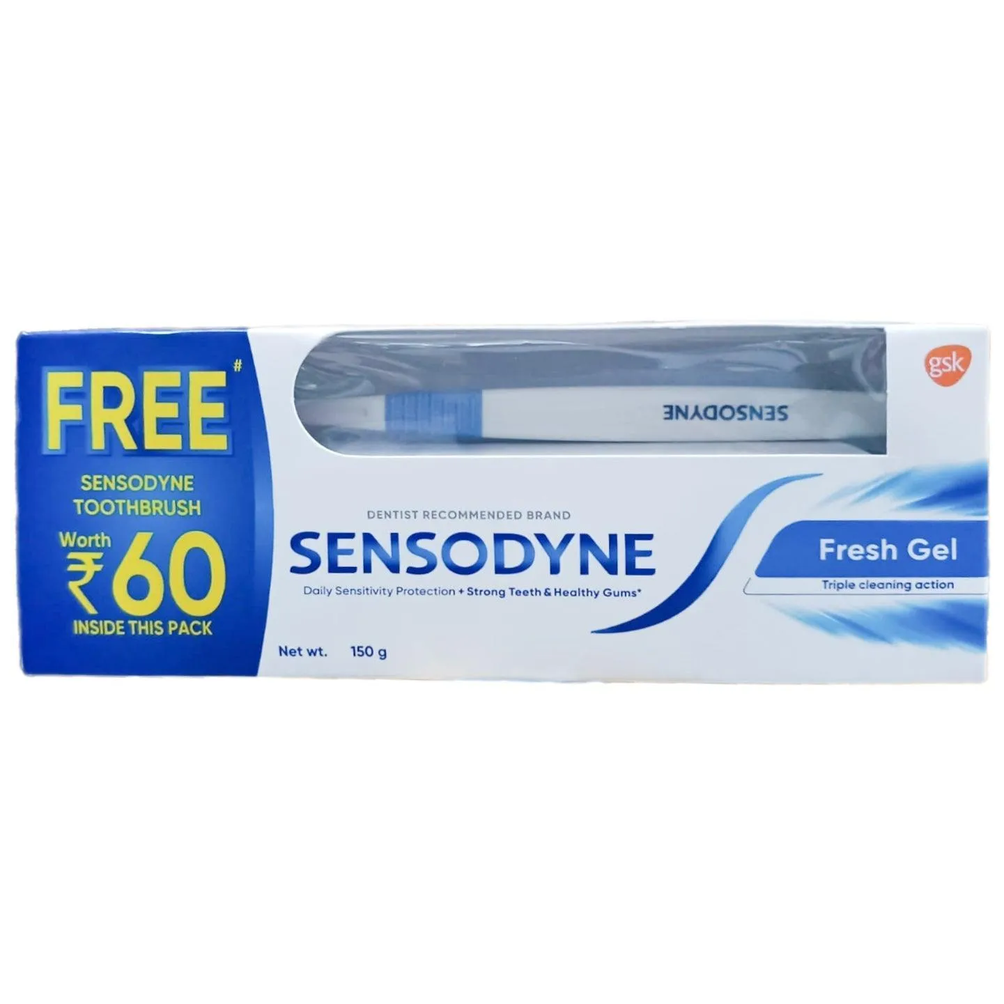 Sensodyne Toothpaste Fresh Gel (150g)   Toothbrush