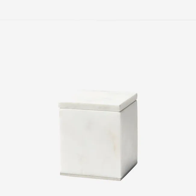 Sferra | Pietra Marble Storage Jar - White & Silver