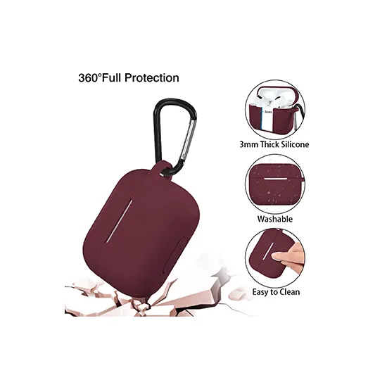 Silicone Case Cover for Airpods Pro (Wine)