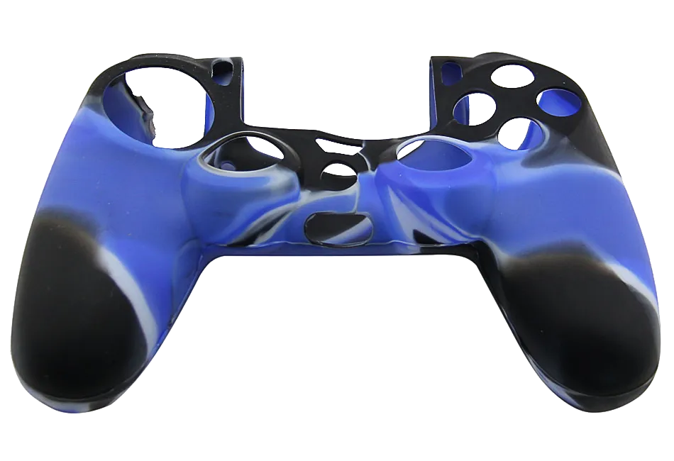 Silicone Cover For PS4 Controller Case Skin - Black/Blue Swirls