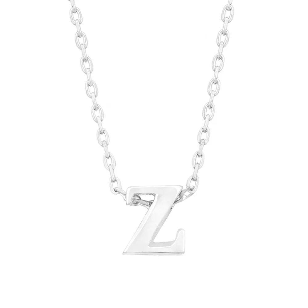 Silvertone Finish Inital Z Pendant