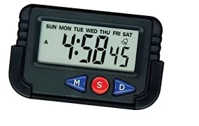 SP Electron NA-613D Plastic Clock and Stopwatch with Flexible Stand for Car Dashboard (Pack of 1)