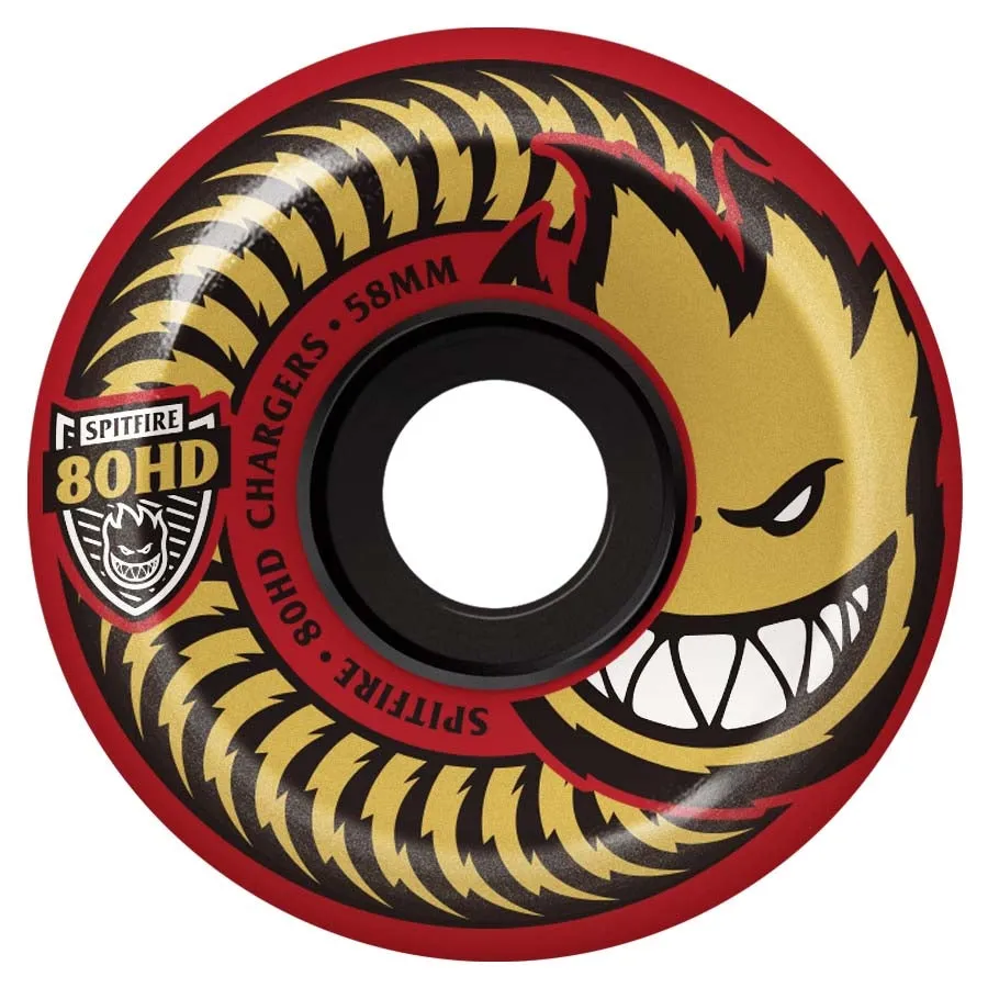 Spitfire - Chargers Conical Red 56MM 80HD Skateboard Wheels