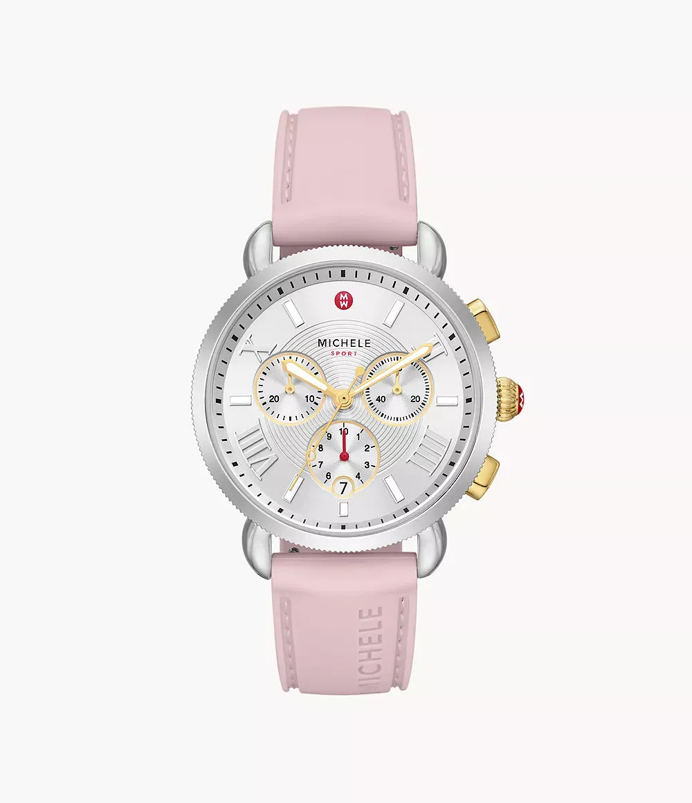 Sporty Sport Sail Two-Tone Peony Silicone Watch MWW01P000023