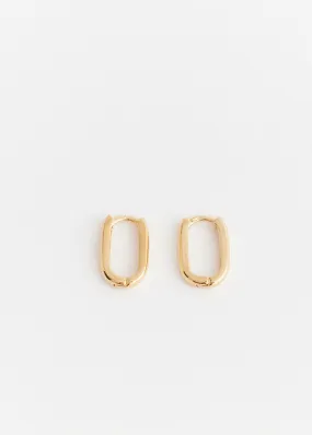 Square-Oval Hoop Earirngs Gold