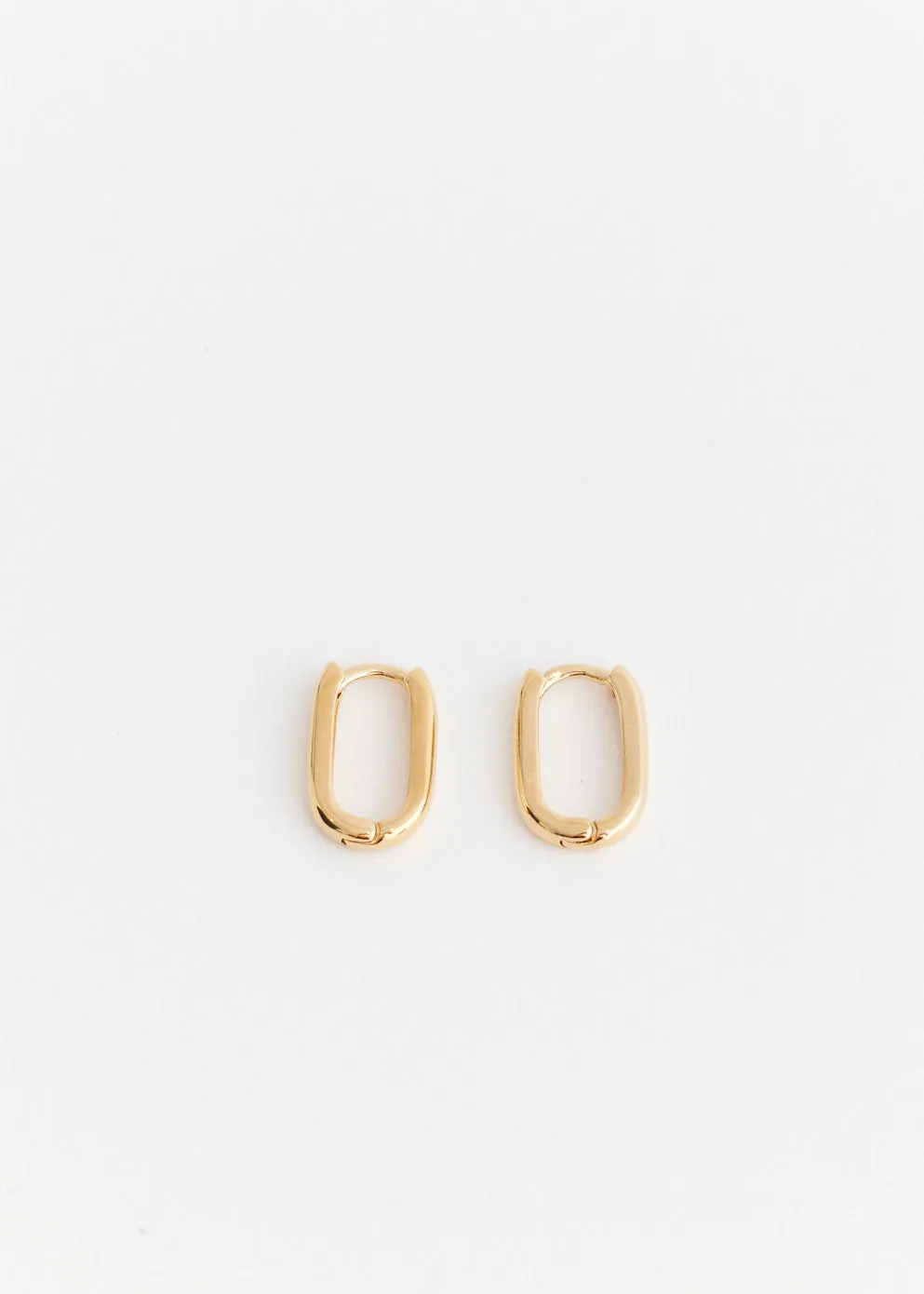 Square-Oval Hoop Earirngs Gold