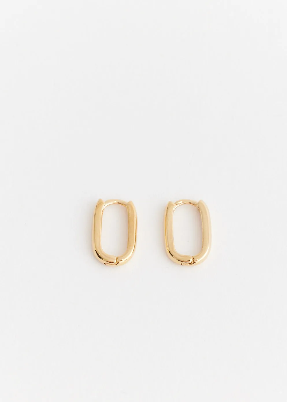 Square-Oval Hoop Earirngs Gold