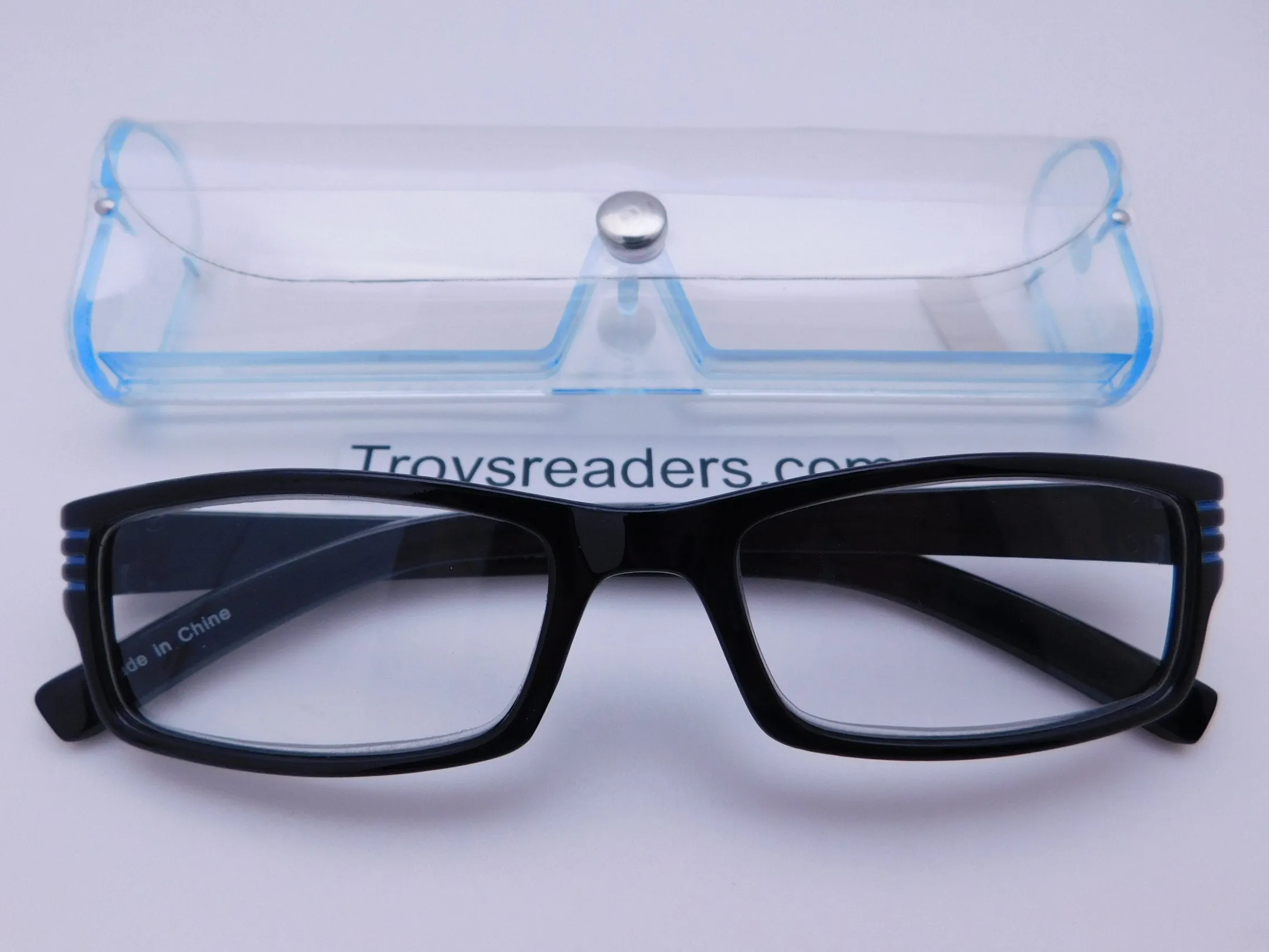 Striped Temple Readers With Case in Five Colors