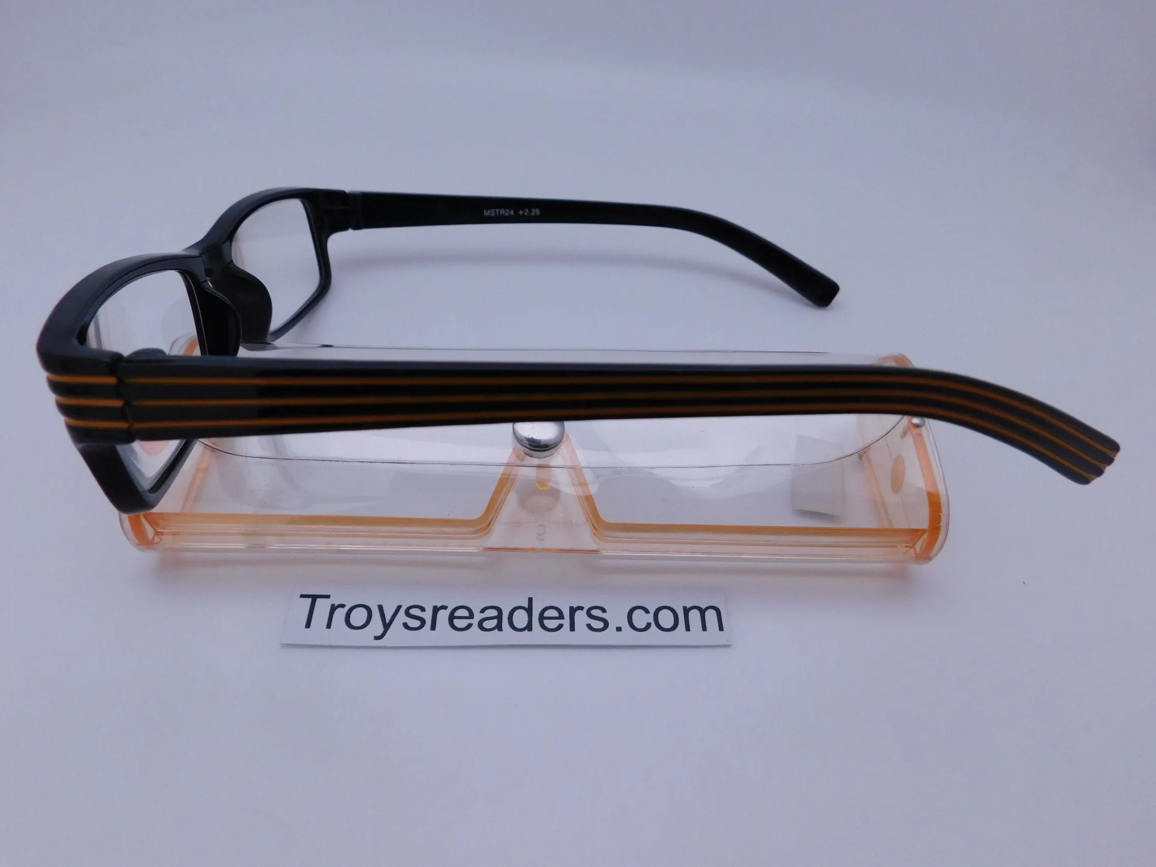 Striped Temple Readers With Case in Five Colors