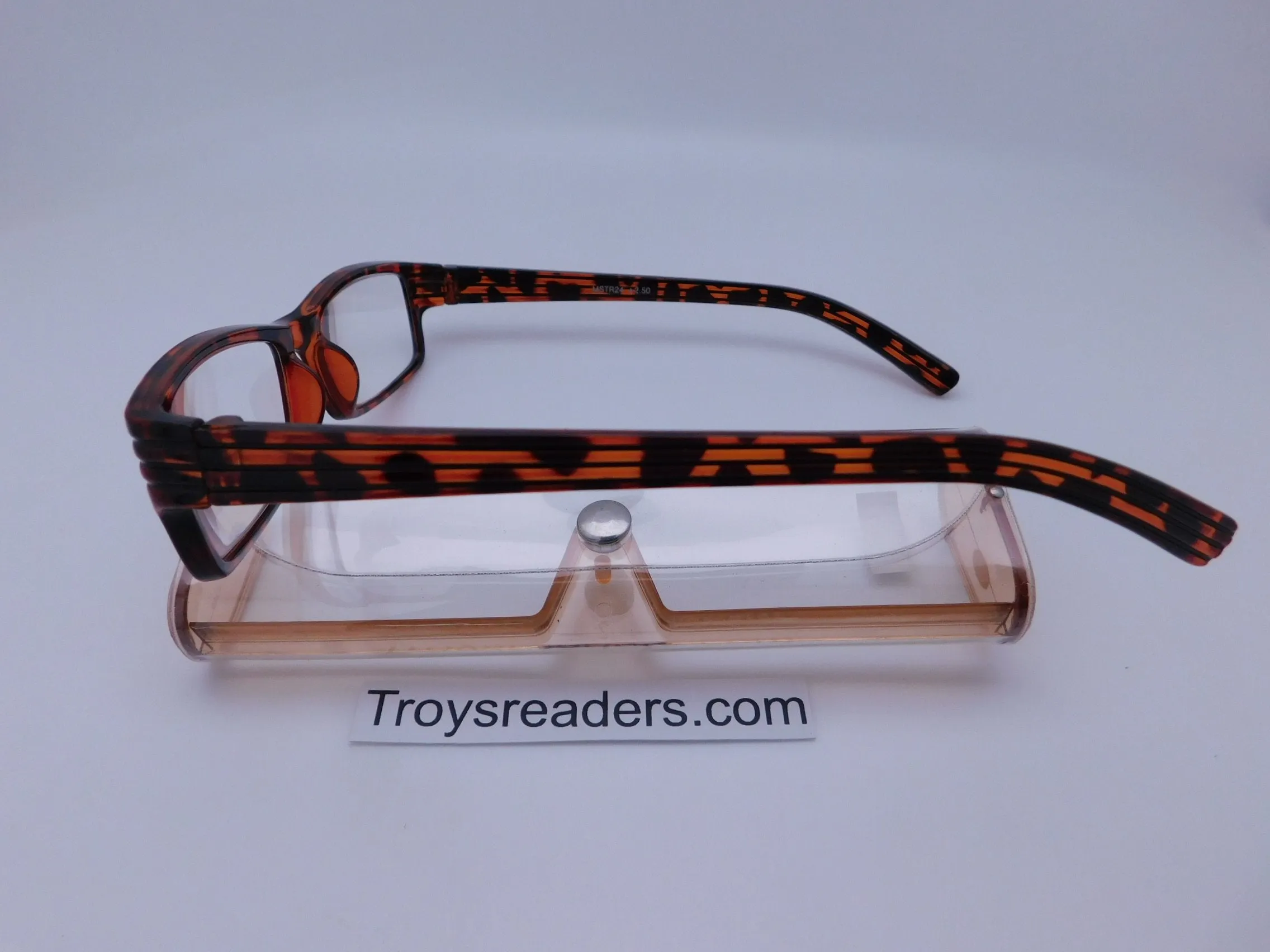 Striped Temple Readers With Case in Five Colors