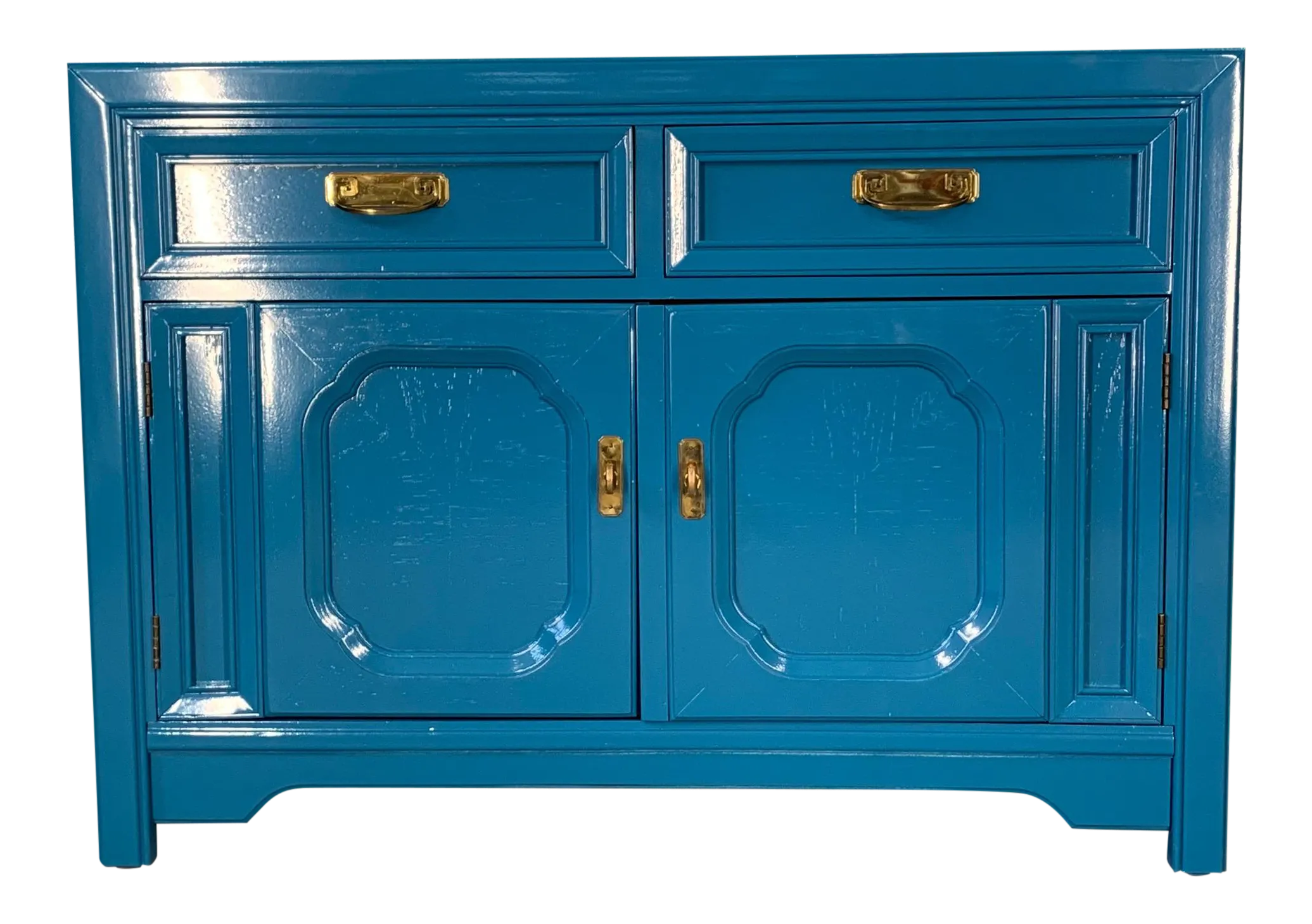 Thomasville Sideboard Cabinet in Blue Lacquer