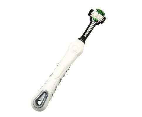 Three-Head Multi-Angle Dog Cat Toothbrush - White