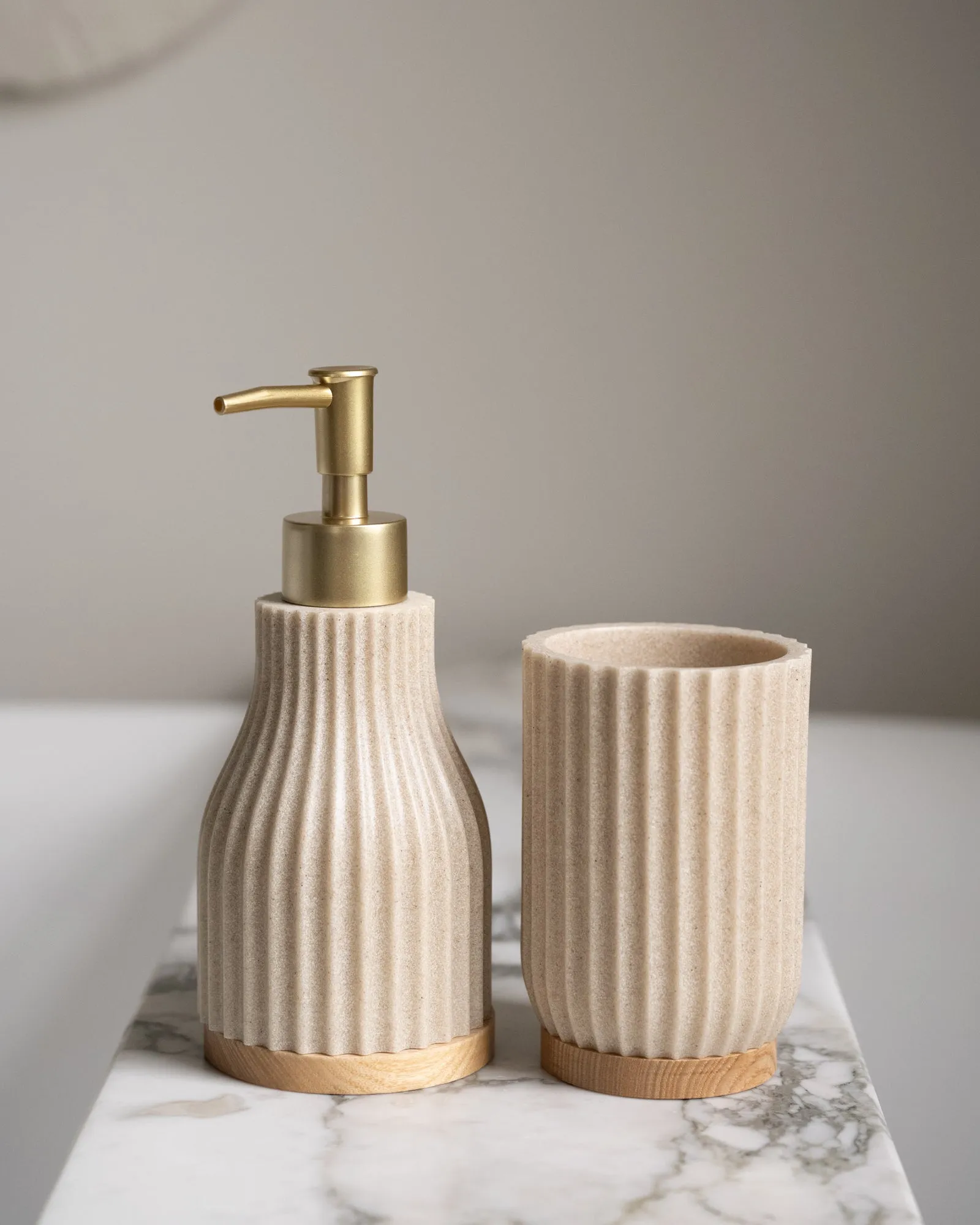 Toothbrush Holder Wood Beige