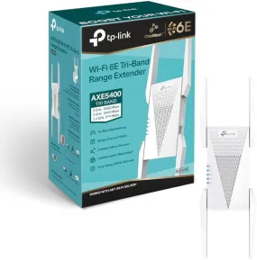 TP-Link AXE5400 Tri-Band Mesh Wi-Fi 6E Range Extender, Broadband/Wi-Fi Extender, Wi-Fi Booster/Hotspot with 1 Gigabit Port, 160 MHz Channels, Built-In Access Point Mode, Easy Setup, UK Plug (RE815XE)