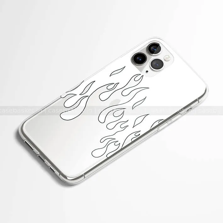 Transparent Flame Silicone Phone Cover