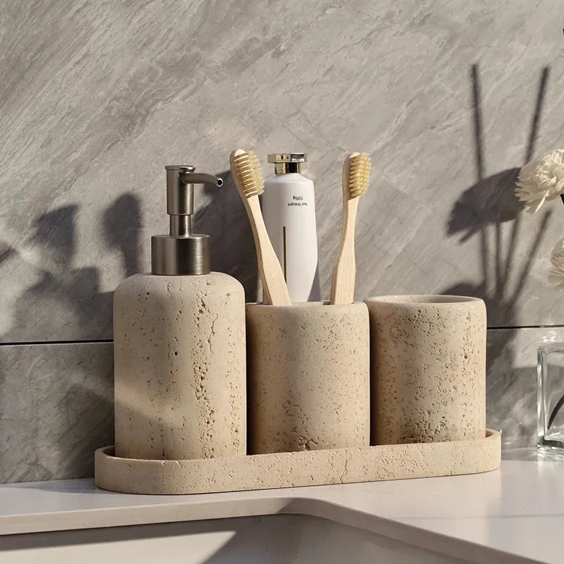 Travertine Cave Stone Bathroom Accessories