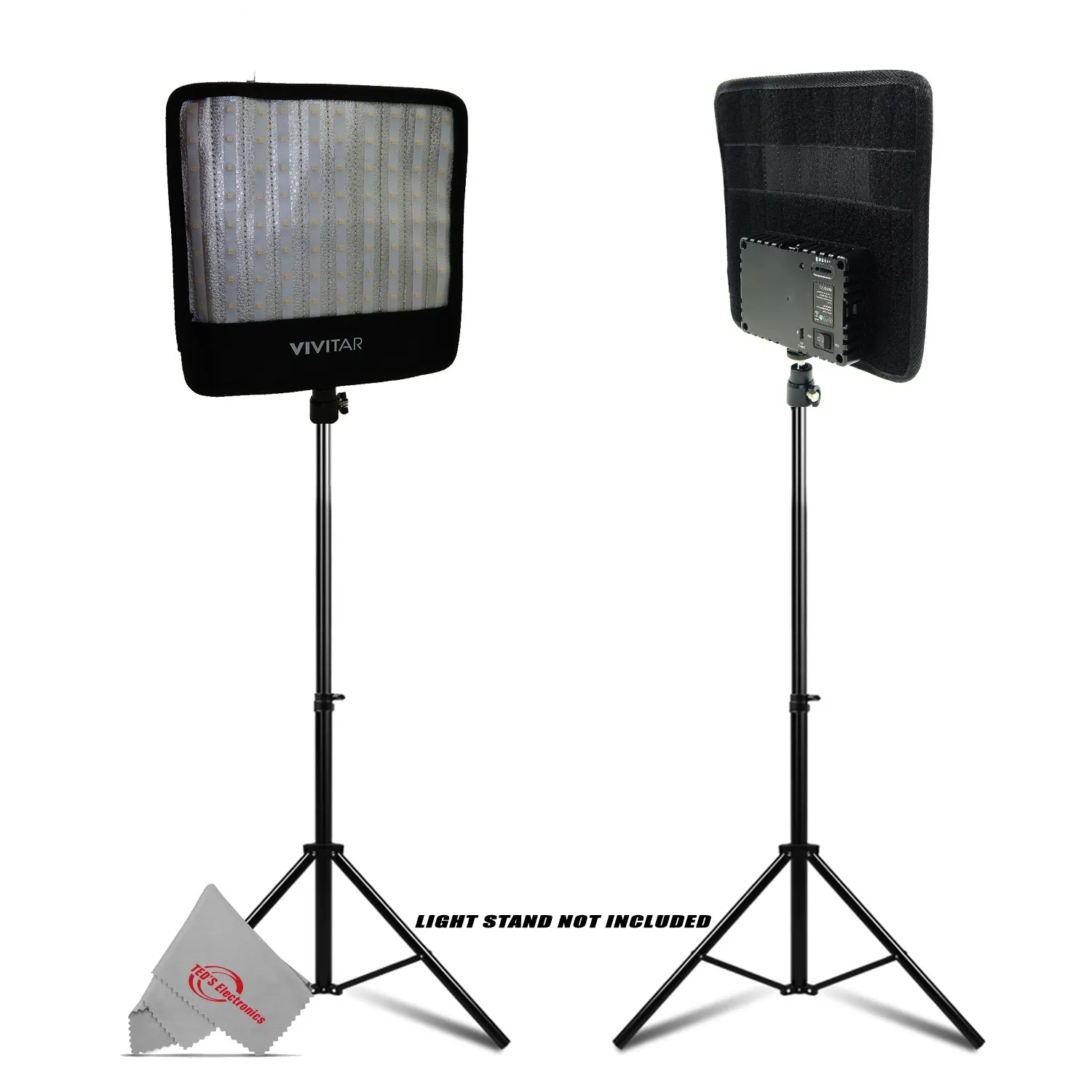 Vivitar Ultra Slim Bi-Color Flexible Led Light Panel 1600Lm Adjustable Brightness with 71" Adjustable Light Stand