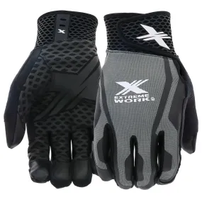 West Chester 89302GY/XL Synthetic Leather Palm with Silicone Grip, Gray Fabric Back & Touchscreen Index Finger - XLock Cuff