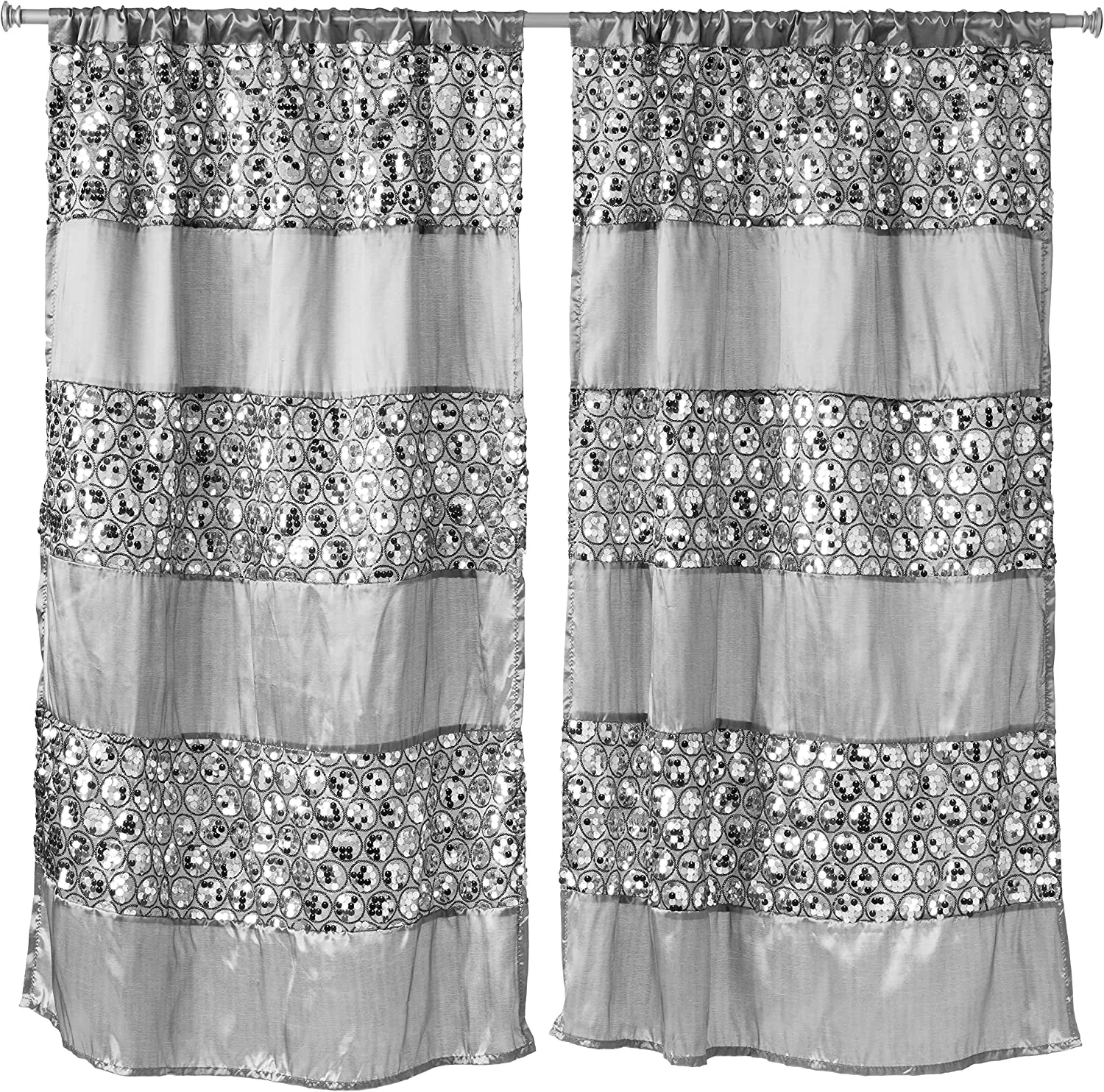 Zahari Home Sinatra Silver Line: 3-Pc Towel Set, Rug, Shower Curtain & More!