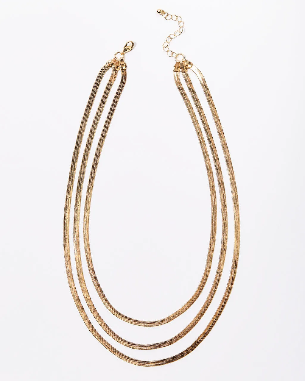 Zoe Layered Herringbone Necklace