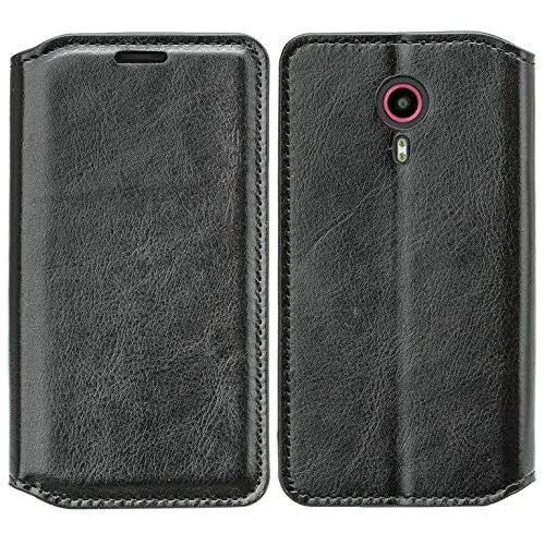 ZTE Ultra Case | ZTE Quest | ZTE Uhura Case, Magnetic Flip Fold[Kickstand] Pu Leather Wallet Case with ID & Credit Card Slots for ZTE Ultra/Quest/Uhura - Black