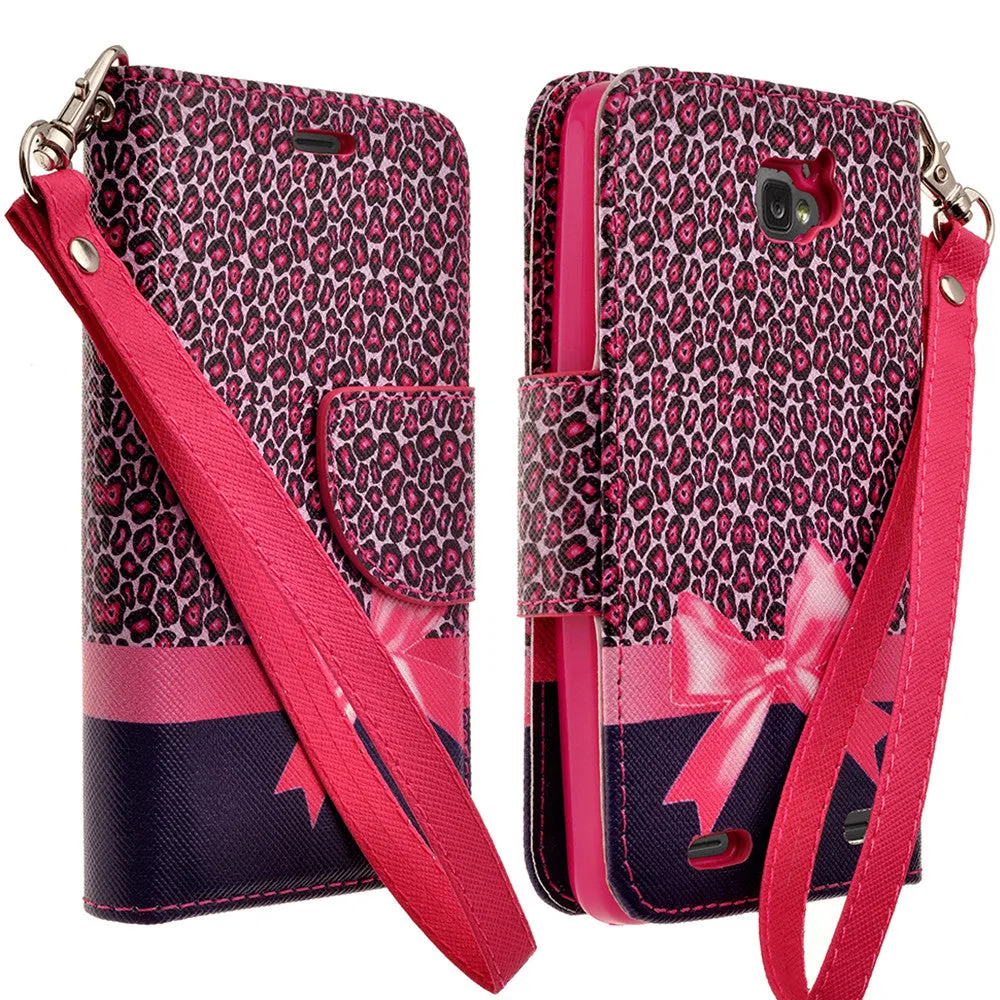 ZTE Zephyr Case, Wrist Strap Magnetic Fold[Kickstand] Pu Leather Wallet Case with ID & Credit Card Slots for ZTE Zephyr - Cheetah Print